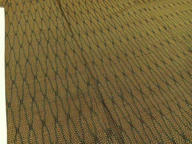 平和屋着物▽上質な紬　単衣　網目文　正絹　逸品　AABD6067jh