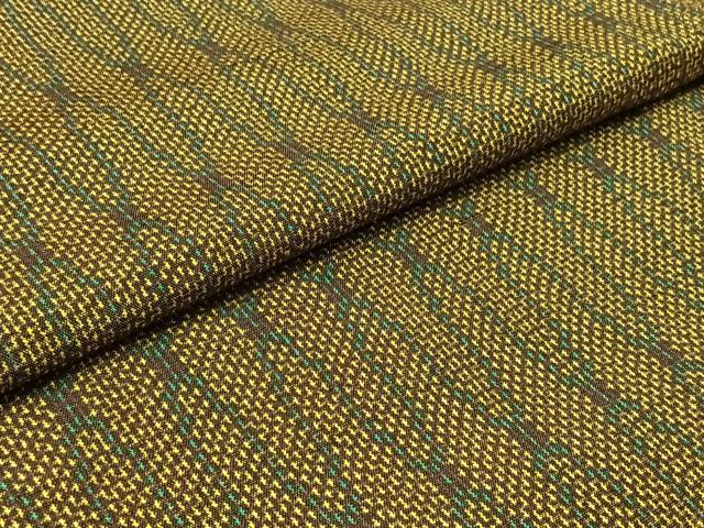 平和屋着物▽上質な紬　単衣　網目文　正絹　逸品　AABD6067jh