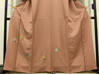 平和屋着物▽訪問着　単衣　草花文　金彩　正絹　逸品　AABD6069jh