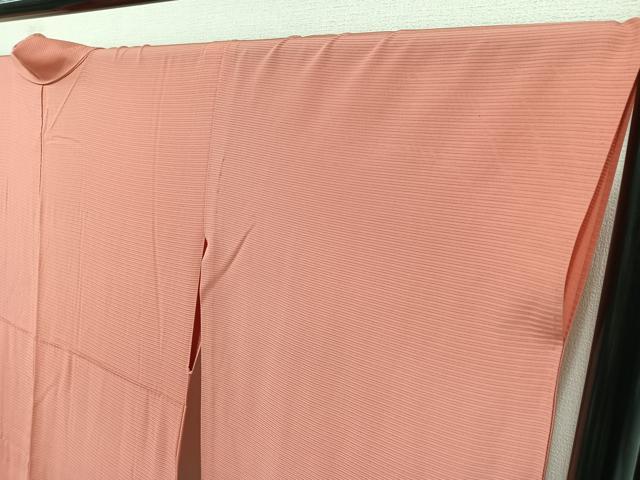平和屋着物＊夏物 振袖 色無地 甚三紅色 正絹 逸品 AABD6074jh
