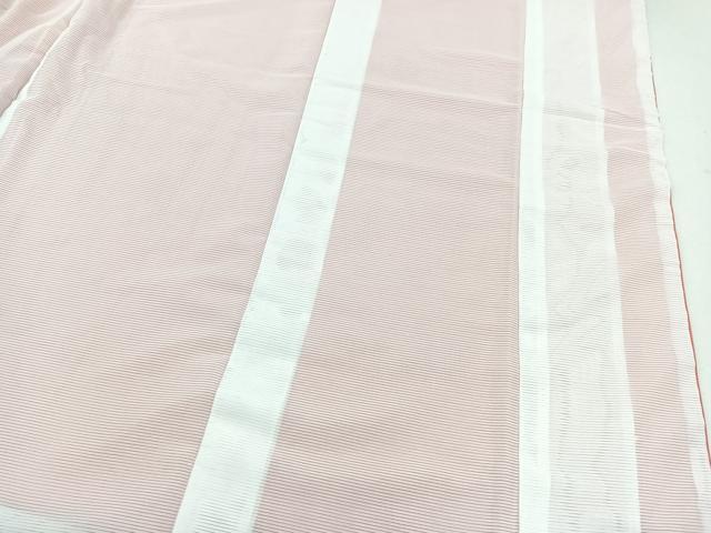 平和屋着物＊夏物 振袖 色無地 甚三紅色 正絹 逸品 AABD6074jh
