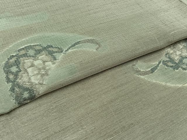 平和屋着物▽上質な紬 単衣 舞花文 正絹 逸品 AABD6075jh