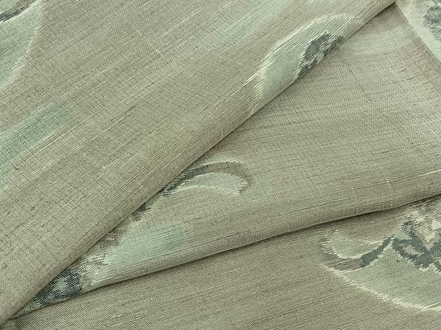 平和屋着物▽上質な紬 単衣 舞花文 正絹 逸品 AABD6075jh