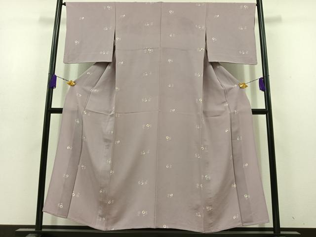 平和屋着物▽上質な小紋　単衣　成り物　正絹　逸品　AABD6077jh