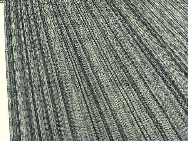 平和屋着物▽上質な紬 単衣 縞 正絹 逸品 AABD6079jh