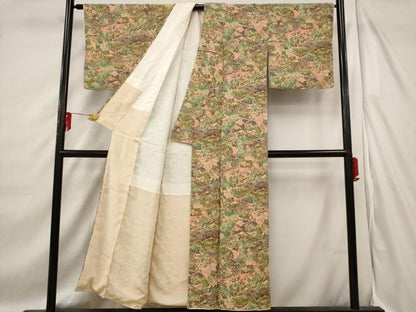 平和屋着物■上質な小紋　風景草花文　正絹　逸品　AABD6141st