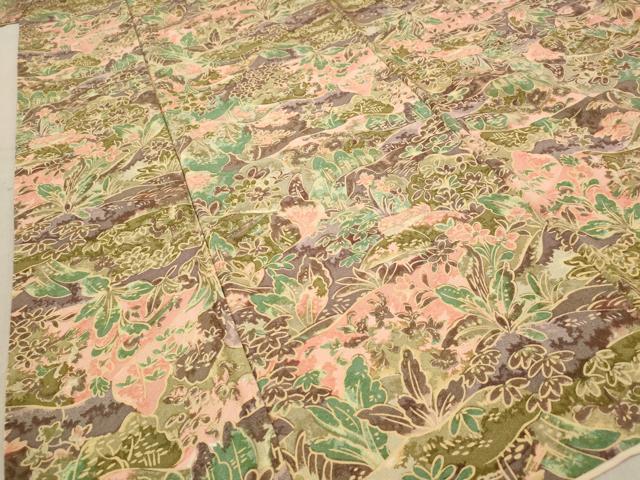 平和屋着物■上質な小紋　風景草花文　正絹　逸品　AABD6141st
