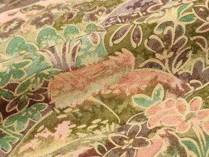 平和屋着物■上質な小紋　風景草花文　正絹　逸品　AABD6141st