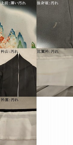 平和屋着物■豪華黒留袖 遠山花文 暈し染め 金彩 正絹 逸品 AABD6149st