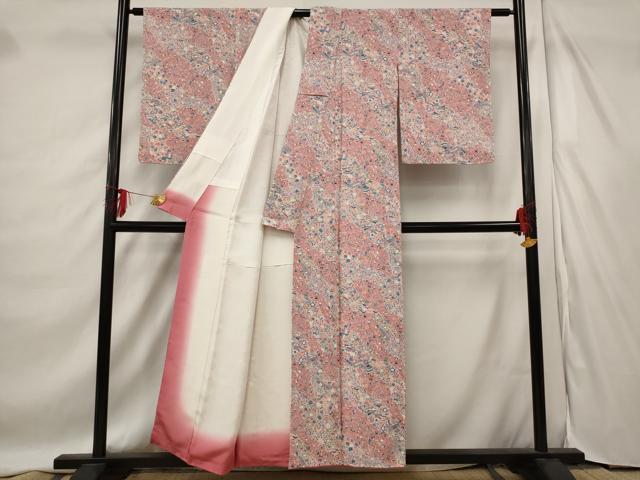 平和屋着物■小紋 道長風景花鳥文 洗える着物 AABD6163st