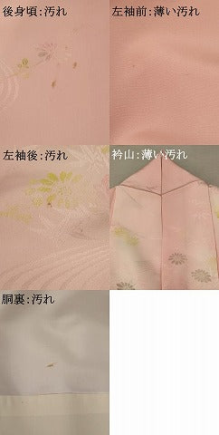 平和屋着物■上質な小紋　流水草花文　暈し染め　金糸　正絹　逸品　AABD6184st