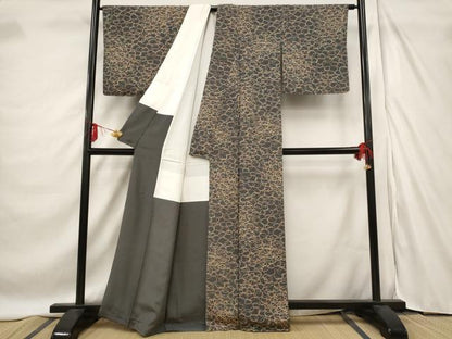 平和屋着物■上質な小紋　丸繋ぎ　正絹　逸品　AABD6192st