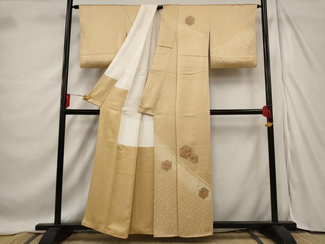 平和屋着物■中国三大刺繍　汕頭刺繍　スワトウ刺繍　訪問着　絞り　亀甲花文　金糸　正絹　逸品　AABD6198st