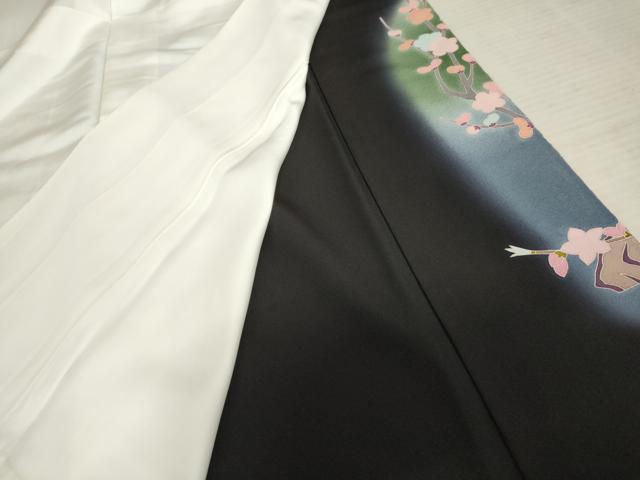 平和屋着物●豪華黒留袖　友禅　作家物　枝花に休み鳥　暈し染め　正絹　逸品　AABD6209cs