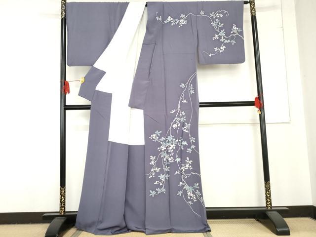 平和屋着物●訪問着　友禅　作家物　花蔦の葉文　正絹　逸品　AABD6212cs