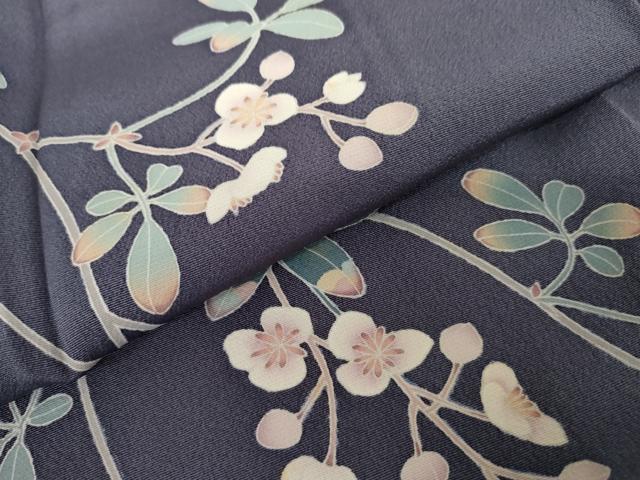 平和屋着物●訪問着　友禅　作家物　花蔦の葉文　正絹　逸品　AABD6212cs