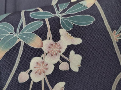 平和屋着物●訪問着　友禅　作家物　花蔦の葉文　正絹　逸品　AABD6212cs
