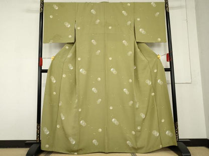 平和屋着物●上質な小紋 雪輪花文 正絹 逸品 AABD6214cs
