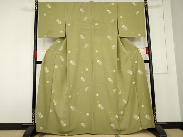 平和屋着物●上質な小紋 雪輪花文 正絹 逸品 AABD6214cs