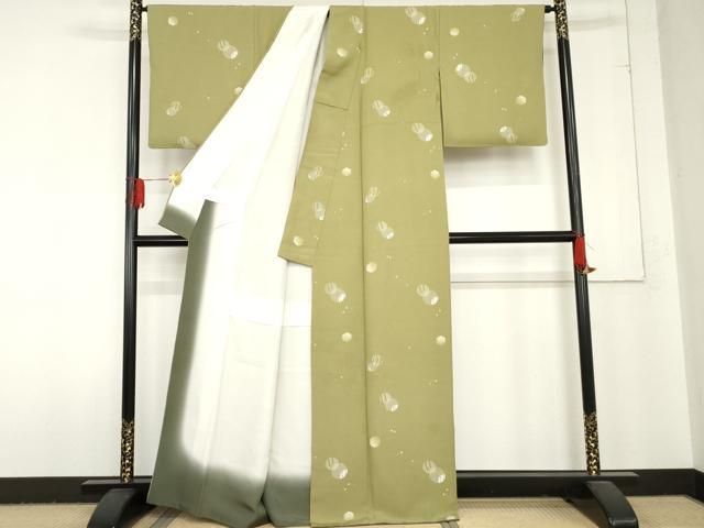 平和屋着物●上質な小紋 雪輪花文 正絹 逸品 AABD6214cs