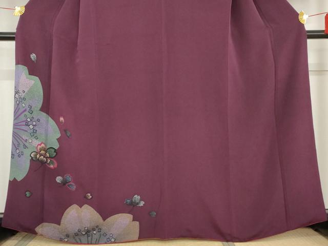 平和屋着物●訪問着 舞花文 金彩 鬼しぼ縮緬 正絹 逸品 AABD6219cs