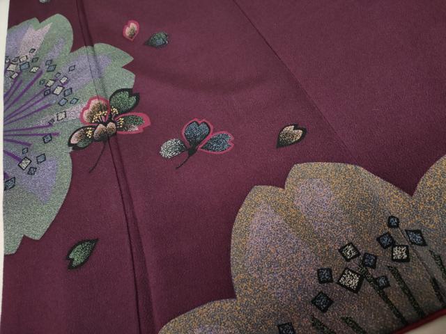 平和屋着物●訪問着 舞花文 金彩 鬼しぼ縮緬 正絹 逸品 AABD6219cs