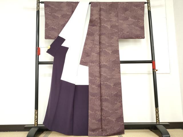 平和屋着物●江戸小紋　作家物　雲重ね吉祥花文　正絹　逸品　AABD6220cs