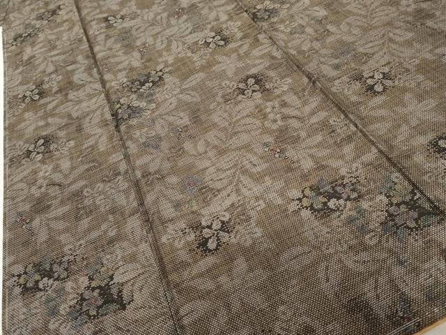 平和屋着物○本場大島紬 泥染 カタス7マルキ 枝花文 正絹 逸品