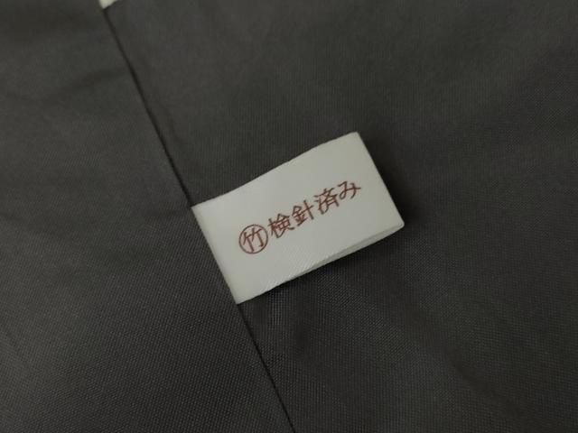 平和屋着物●訪問着　紬地　番傘　黒地　正絹　逸品　AABD6240cs