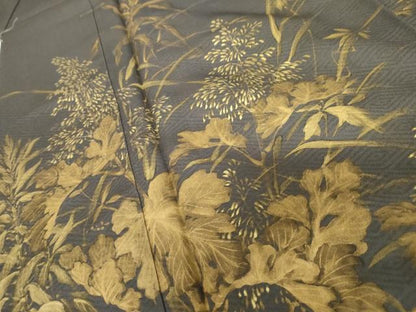 平和屋着物●訪問着 手描き 枝葉文 金彩 正絹 逸品 AABD6242cs