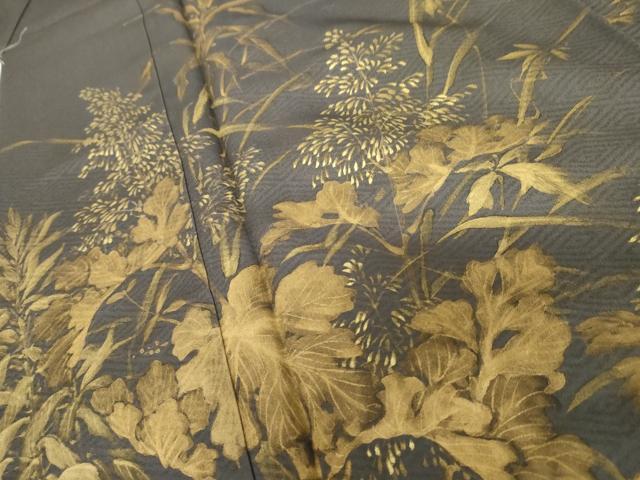 平和屋着物●訪問着 手描き 枝葉文 金彩 正絹 逸品 AABD6242cs