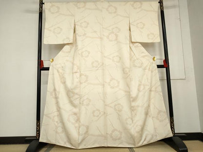平和屋着物●上質な小紋　枝梅　正絹　逸品　AABD6246cs