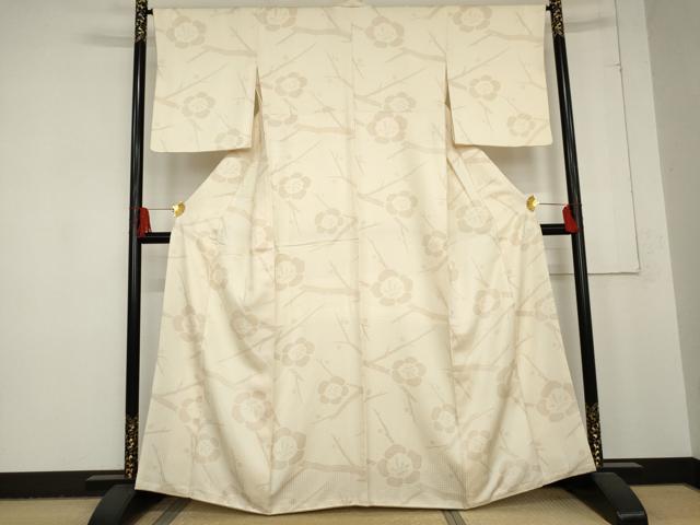 平和屋着物●上質な小紋　枝梅　正絹　逸品　AABD6246cs