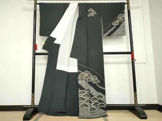 平和屋着物●訪問着　松　金彩　正絹　逸品　AABD6271cs