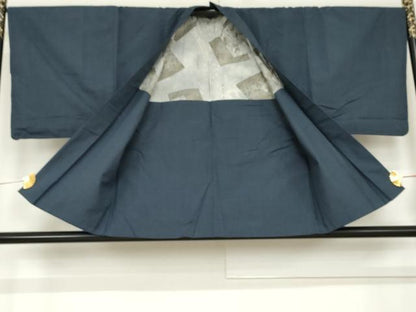 平和屋着物●男性　紬　アンサンブル　格子　正絹　逸品　AABD6276cs