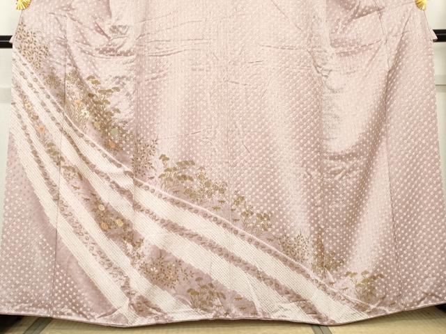 平和屋着物●訪問着 絞り 刺繍 枝花文 金糸 金彩 やまと誂製 正絹 逸品 AABD6314cs