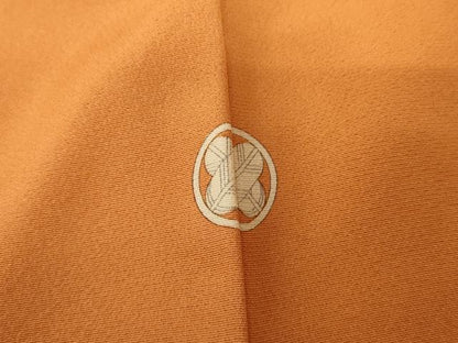 平和屋着物●上質な色無地 密柑色 正絹 逸品 AABD6321cs