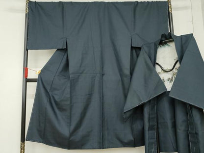 平和屋着物●男性　紬　アンサンブル　亀甲柄　キングサイズ　正絹　逸品　AABD6369cs