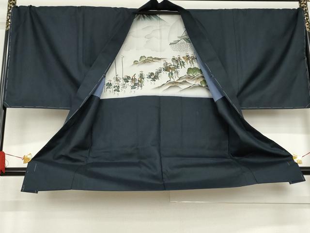 平和屋着物●男性　紬　アンサンブル　亀甲柄　キングサイズ　正絹　逸品　AABD6369cs