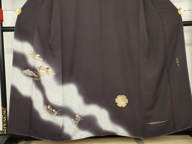 平和屋着物●京友禅の第一人者　松井青々　訪問着　鴛鴦　雪輪草花文　暈し染め　金銀彩　正絹　逸品　未使用　AABD6376cs