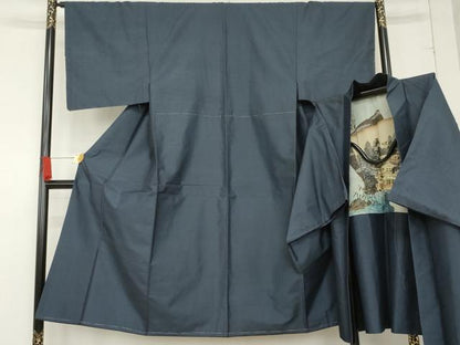 平和屋着物●男性　本場村山大島紬　アンサンブル　亀甲絣　正絹　逸品　AABD6383cs