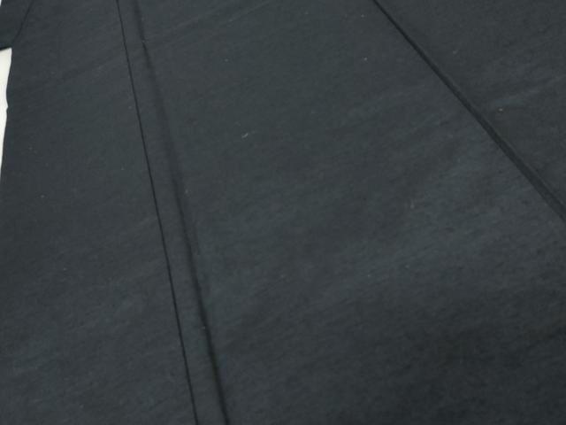 平和屋着物●男性 紬 アンサンブル 色無地 濃藍色 正絹 逸品 未使用 AABD6384cs