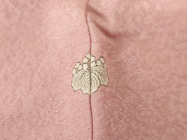 平和屋着物●上質な色無地 紋意匠 石竹色 正絹 逸品 AABD6398cs
