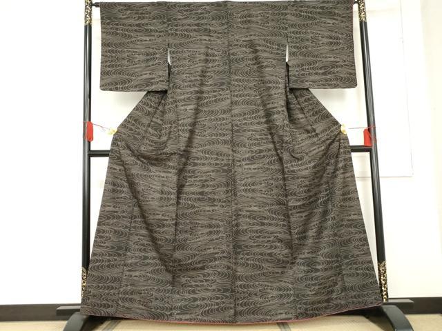 平和屋着物●本場大島紬 一元7マルキ 流水文 正絹 逸品 AABD6416cs