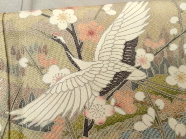 平和屋着物●訪問着　浜松飛鶴風景文　暈し染め　正絹　逸品　AABD6417cs