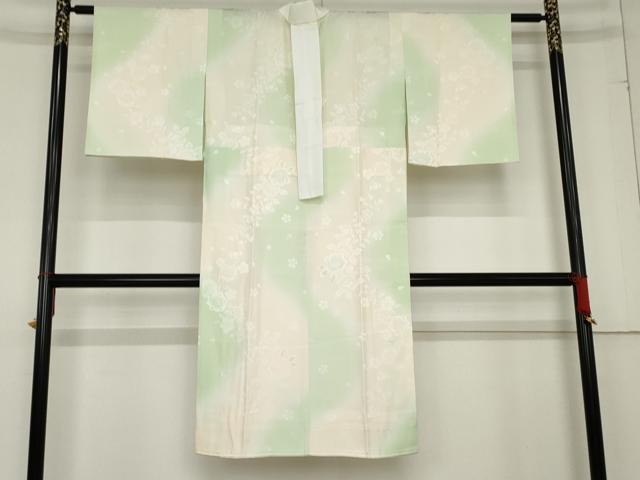 平和屋着物●長襦袢　無双仕立て　草花地紋　暈し染め　正絹　逸品　AABD6421cs