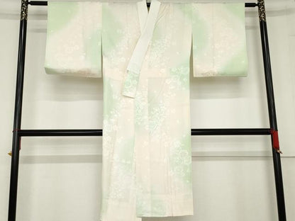 平和屋着物●長襦袢　無双仕立て　草花地紋　暈し染め　正絹　逸品　AABD6421cs