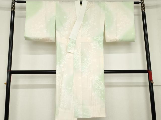 平和屋着物●長襦袢　無双仕立て　草花地紋　暈し染め　正絹　逸品　AABD6421cs