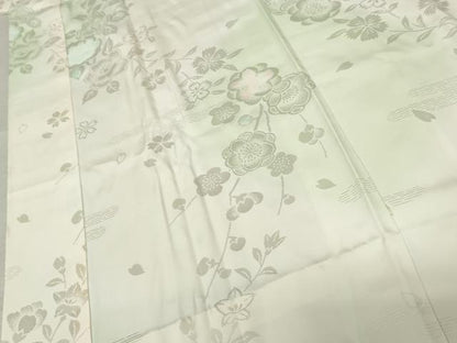 平和屋着物●長襦袢　無双仕立て　草花地紋　暈し染め　正絹　逸品　AABD6421cs