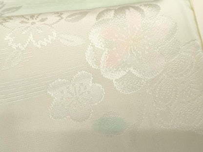 平和屋着物●長襦袢　無双仕立て　草花地紋　暈し染め　正絹　逸品　AABD6421cs